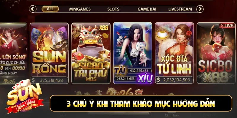3 chú ý khi tham khảo mục hướng dẫn